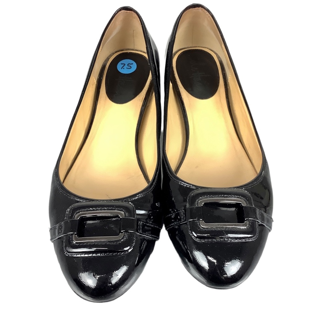 Cole Haan Black Patent Buckle Round Toe Ballet Flats Nike Air